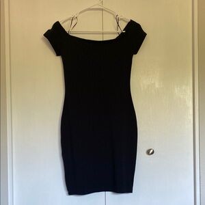 Express Black Off-Shoulder Bodycon Mini Dress